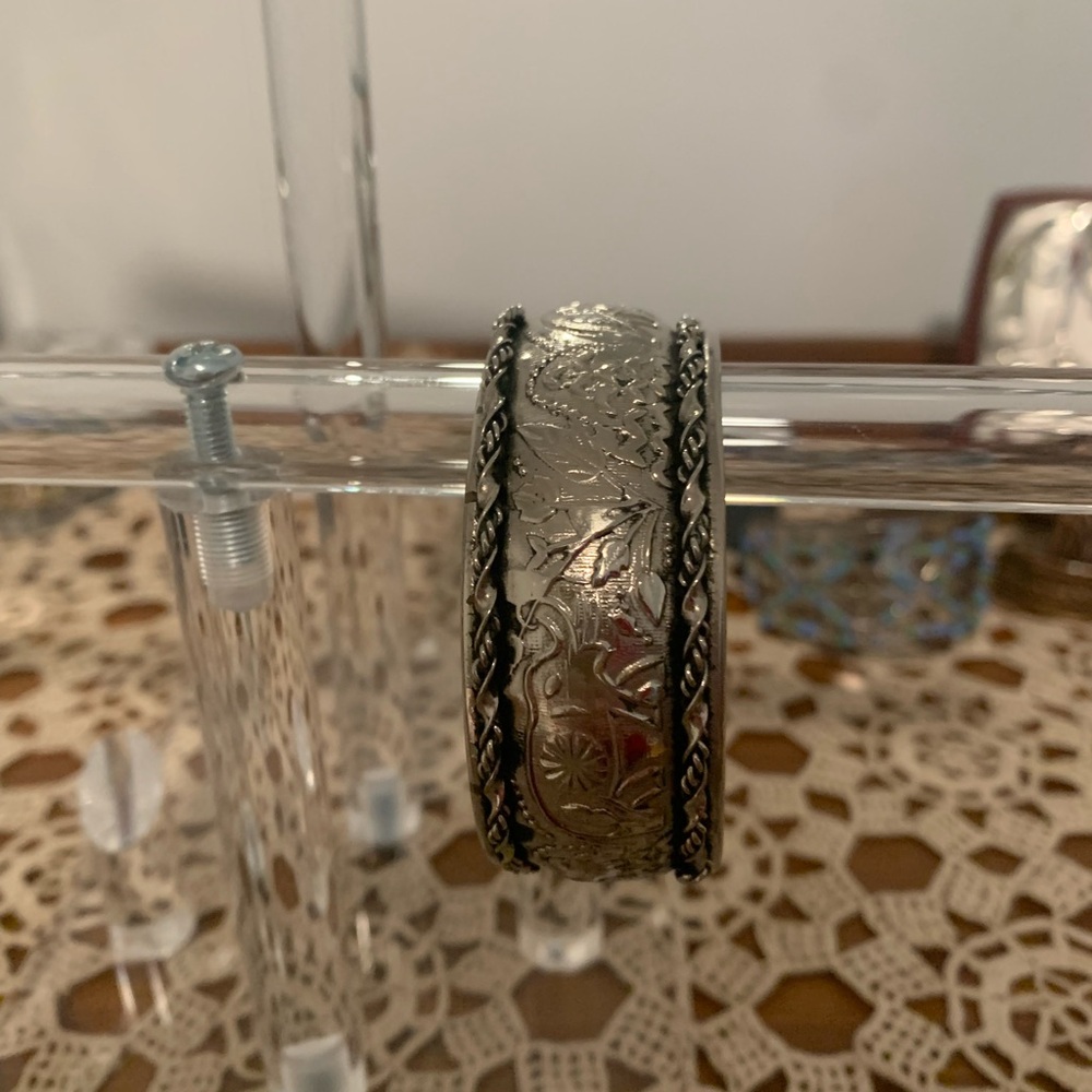 Silver Engraved Cuff Bracelet